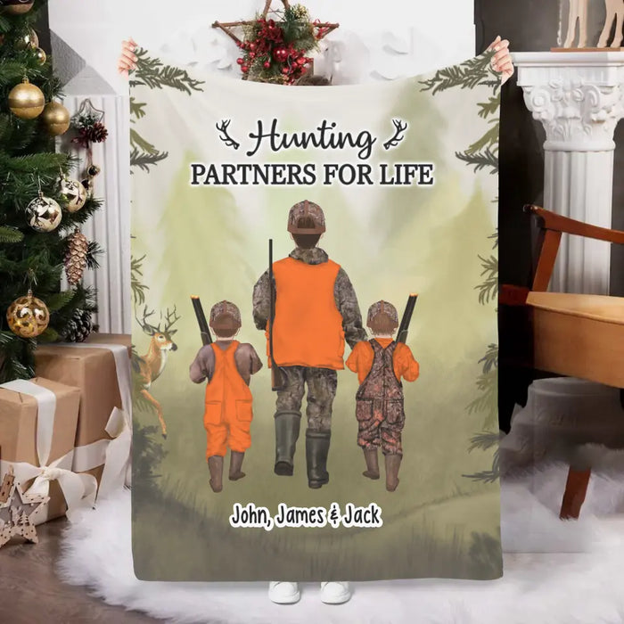 Hunting Partners for Life - Personalized Gifts Custom Hunting Blanket for Family, Couples, Her, Him, Hunting Lovers