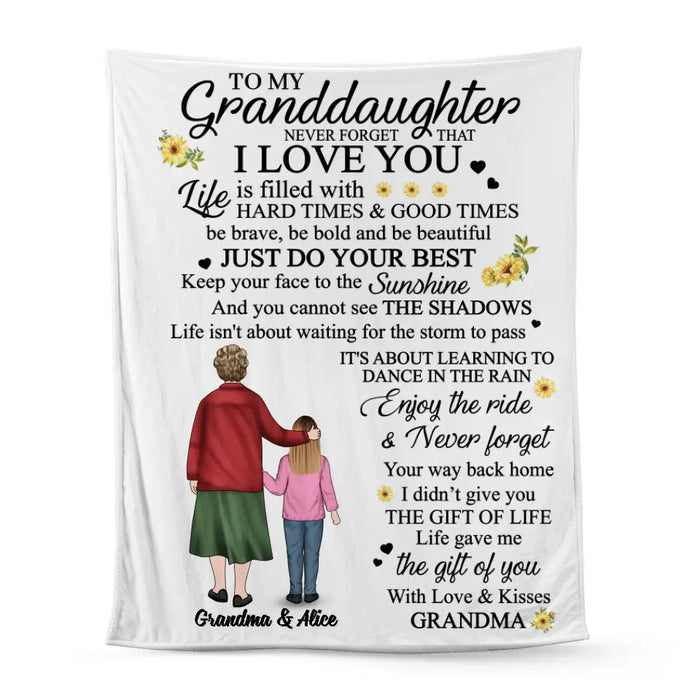 To My Granddaughter Never Forget That I Love You - Personalized Blanket For Granddaughter