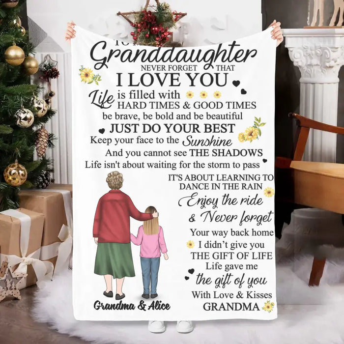 To My Granddaughter Never Forget That I Love You - Personalized Blanket For Granddaughter