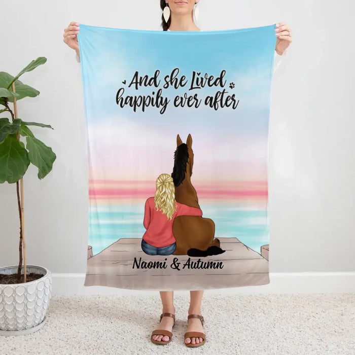 Life is Better with Horses - Personalized Gifts Custom Horse Blanket for Horse Mom and Horse Lovers