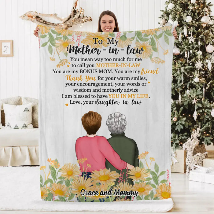 I Am Blessed To Have You In My Life - Personalized Blanket For Mother-in-law, For Mom, Mother's Day