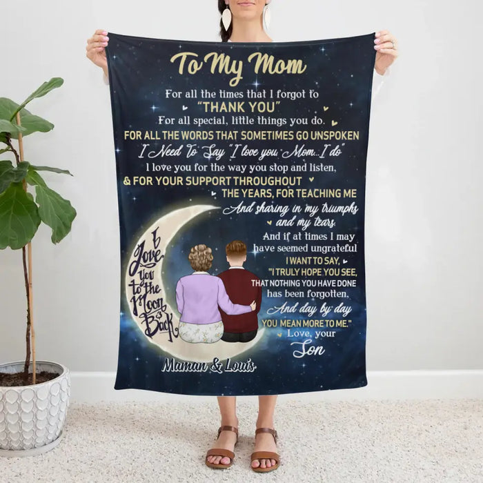 To My Mom I Love You - Personalized Blanket For Mom, Mother's Day