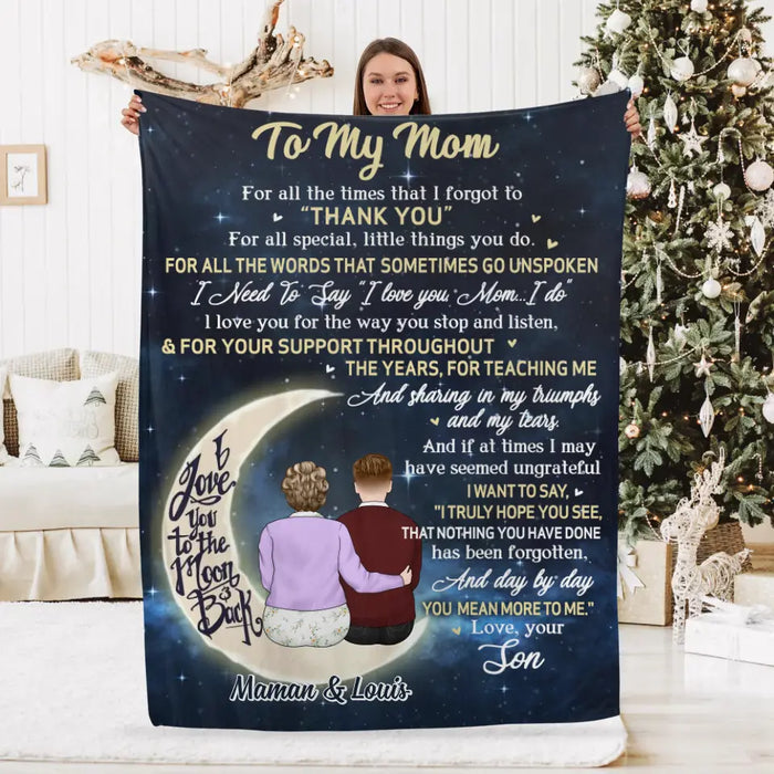 To My Mom I Love You - Personalized Blanket For Mom, Mother's Day