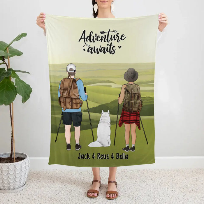 Love Is A Sweet Adventure - Personalized Blanket For Couples, For Him, Her, Hiking