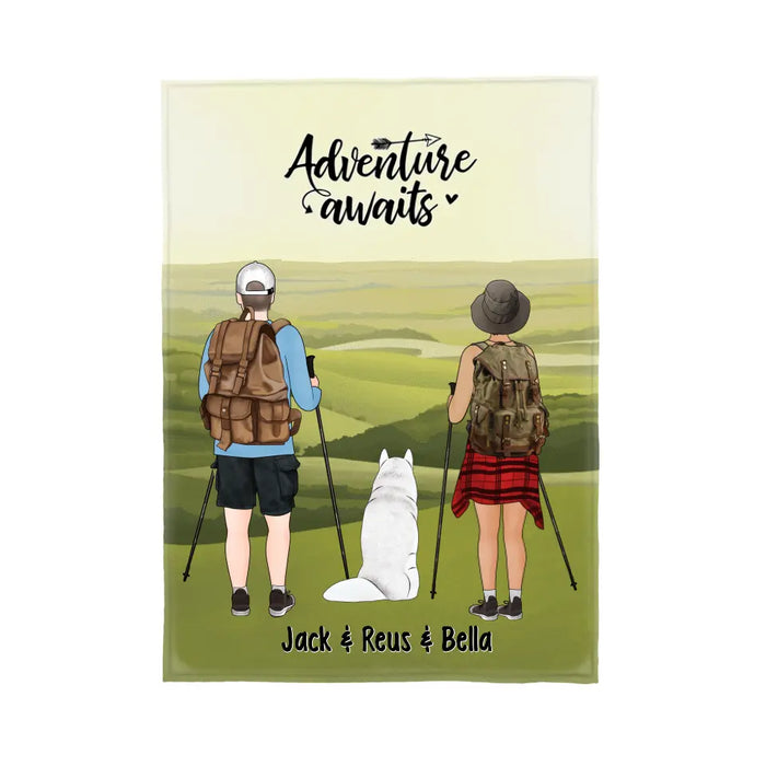 Love Is A Sweet Adventure - Personalized Blanket For Couples, For Him, Her, Hiking