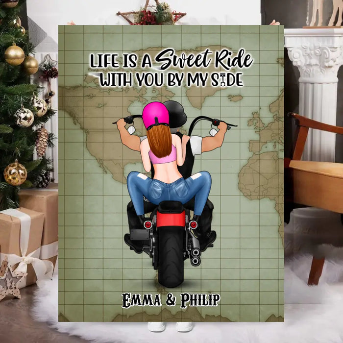 Life Is A Sweet Ride - Personalized Blanket For Couples, Him, Her, Motorcycle Lovers