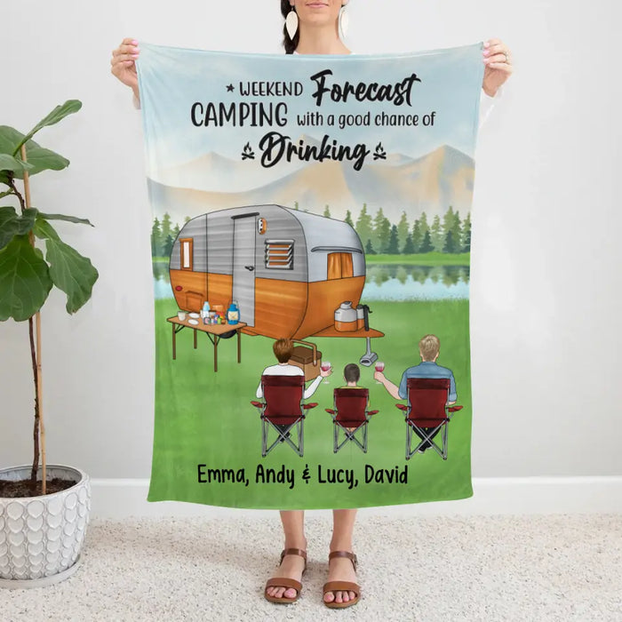 The Best Days Are Spent Camping - Personalized Blanket For The Family, Couples, Kids, Camping