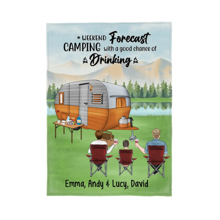 The Best Days Are Spent Camping - Personalized Blanket For The Family, Couples, Kids, Camping