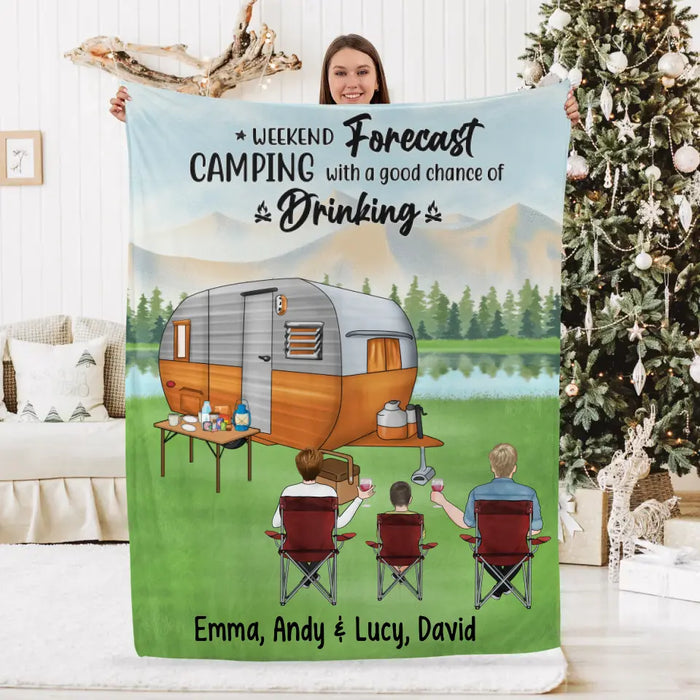 The Best Days Are Spent Camping - Personalized Blanket For The Family, Couples, Kids, Camping