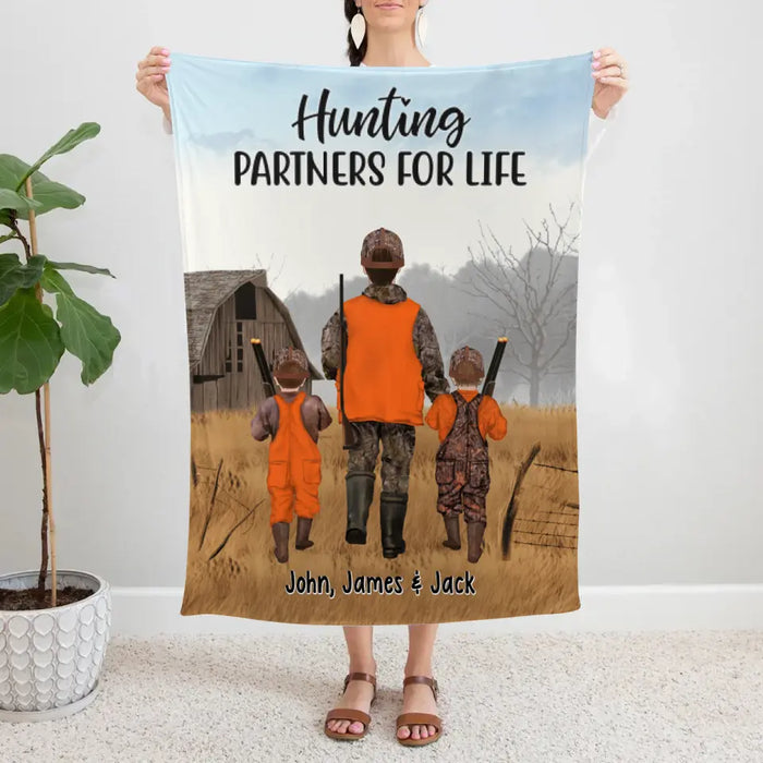 Hunting Partners For Life - Personalized Blanket For Family, Friends, Kids, Hunting