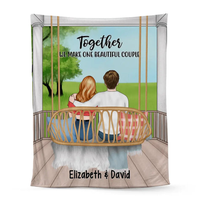 Personalized Blanket, Couple Sitting On Swing, Together We Make One Beautiful Couple, Couple Gift, Gift For Her, Gift For Him