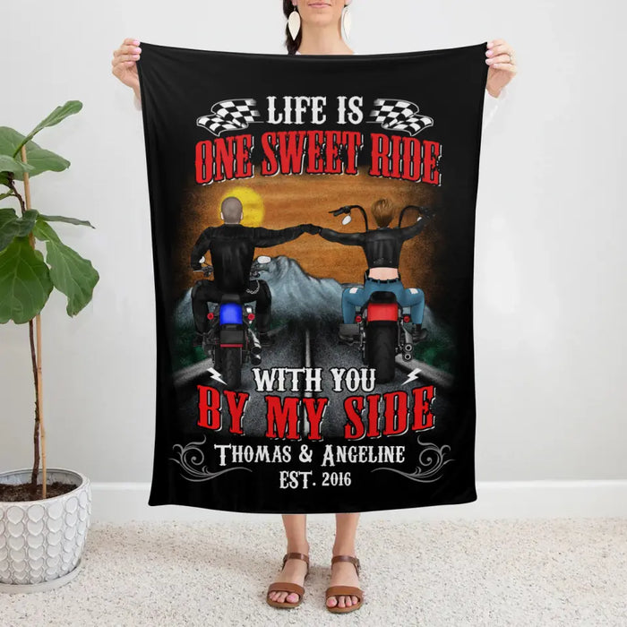 Personalized Blanket, Happily Married And Loying Every Mile Of It, Gift For Motorcycle Lovers