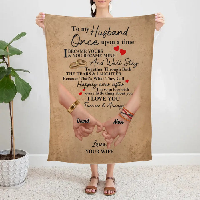 Personalized Blanket, To My Wife, To My Husband, Holding Hands Couple Gift, Gift For Her, Gift For Him