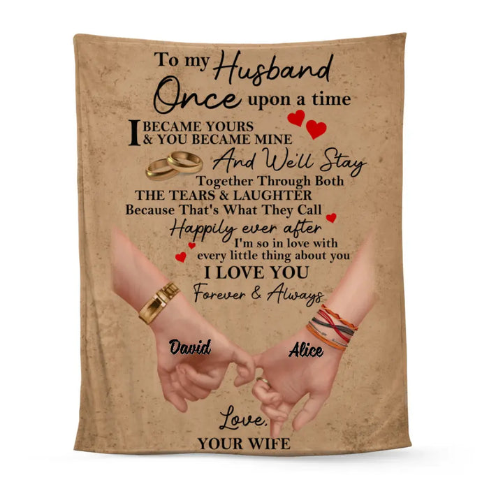 Personalized Blanket, To My Wife, To My Husband, Holding Hands Couple Gift, Gift For Her, Gift For Him