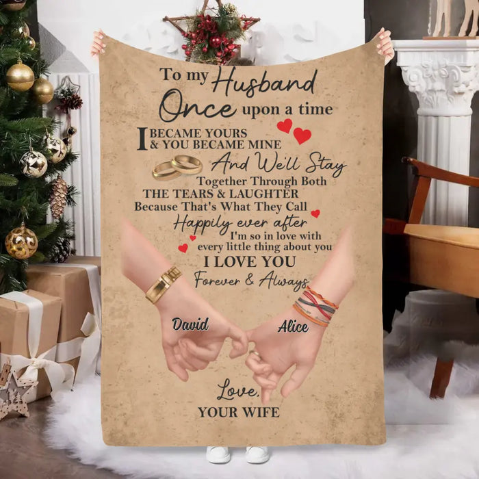 Personalized Blanket, To My Wife, To My Husband, Holding Hands Couple Gift, Gift For Her, Gift For Him