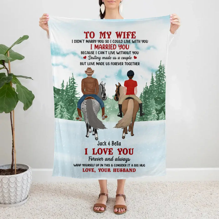 Personalized Blanket, To My Wife, To My Husband - Horse Riding Couple Gift, Christmas Gift For Him, Gift For Her, Gift For Horse Lovers