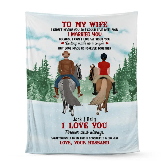 Personalized Blanket, To My Wife, To My Husband - Horse Riding Couple Gift, Christmas Gift For Him, Gift For Her, Gift For Horse Lovers