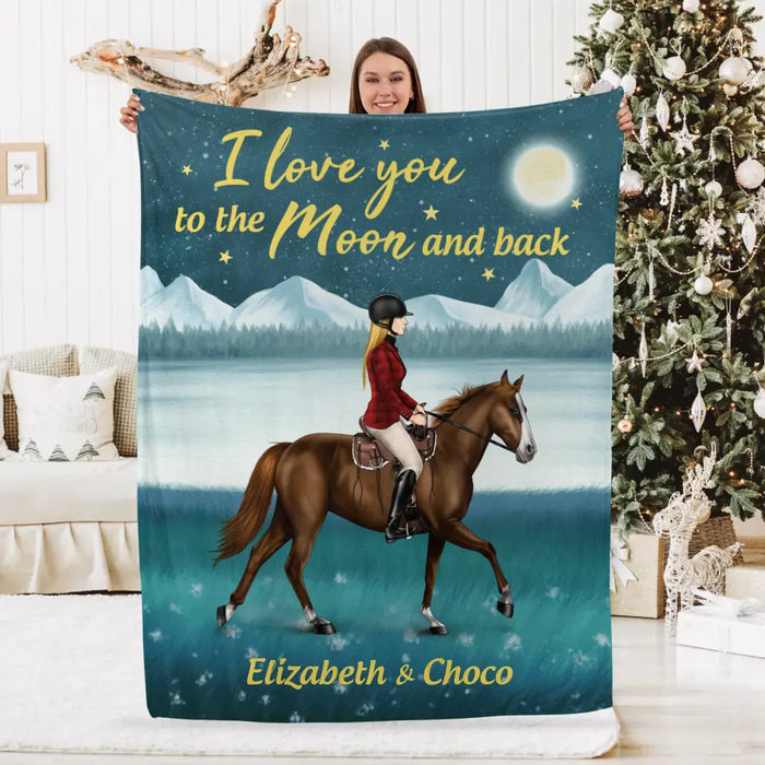 Personalized Blanket, Thank God for Horses And Friends, Gift For Horse Lovers