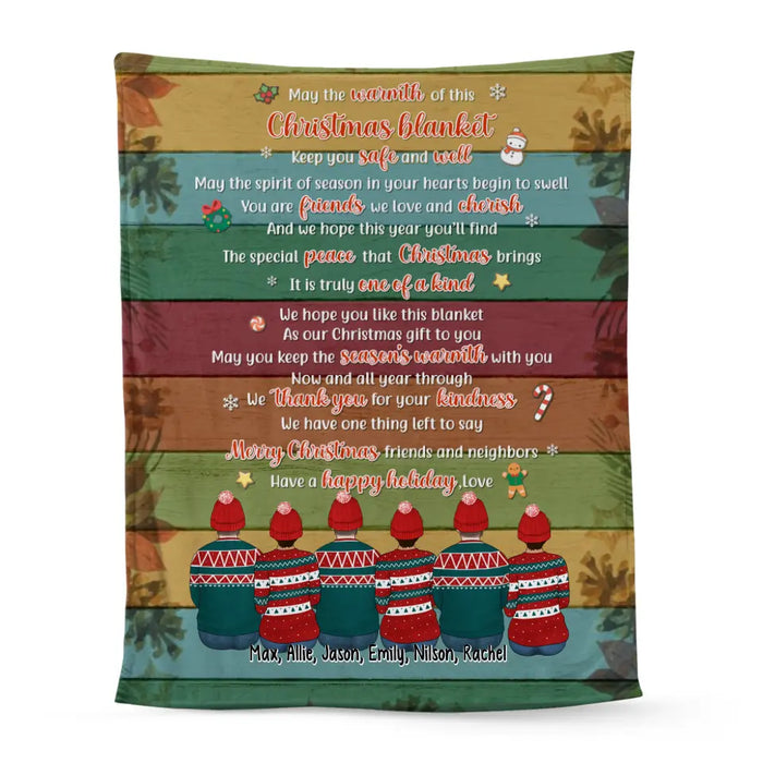 Personalized Blanket, Up To 6 People, Merry Christmas Friends And Neighbors, Christmas Gift For Friends, Colleagues, Neighbors