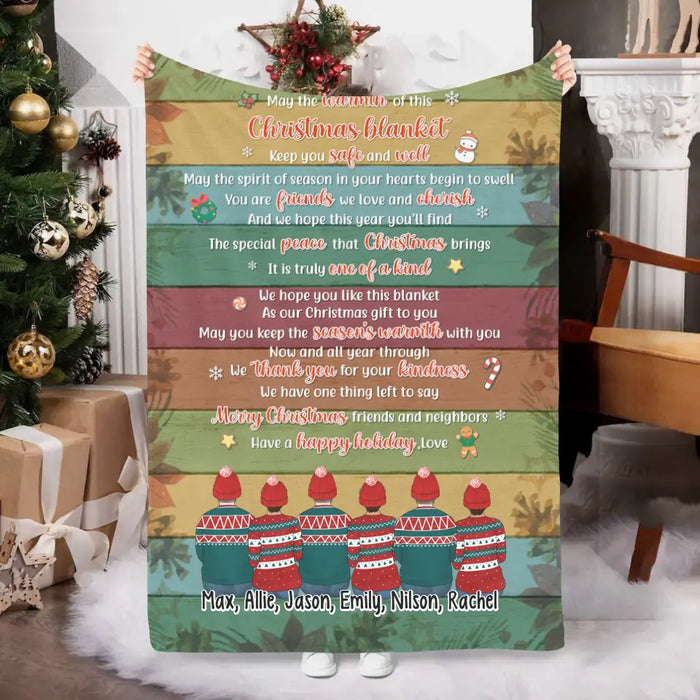 Personalized Blanket, Up To 6 People, Merry Christmas Friends And Neighbors, Christmas Gift For Friends, Colleagues, Neighbors