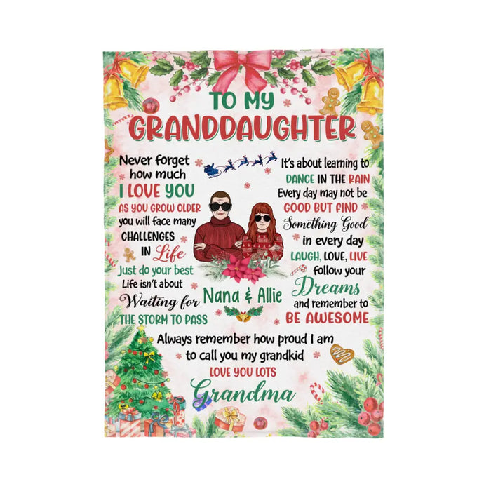 Personalized Blanket, To My Granddaughter, Christmas Theme, Christmas Gift For Granddaughter