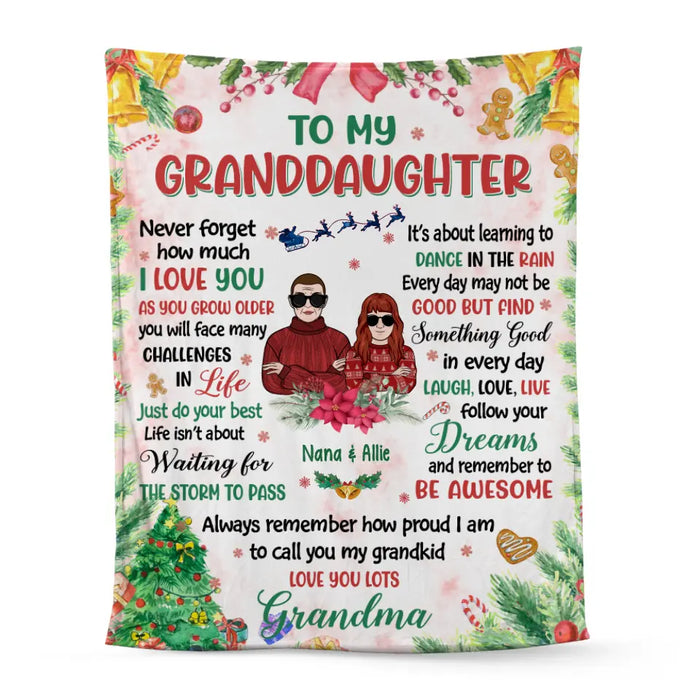 Personalized Blanket, To My Granddaughter, Christmas Theme, Christmas Gift For Granddaughter