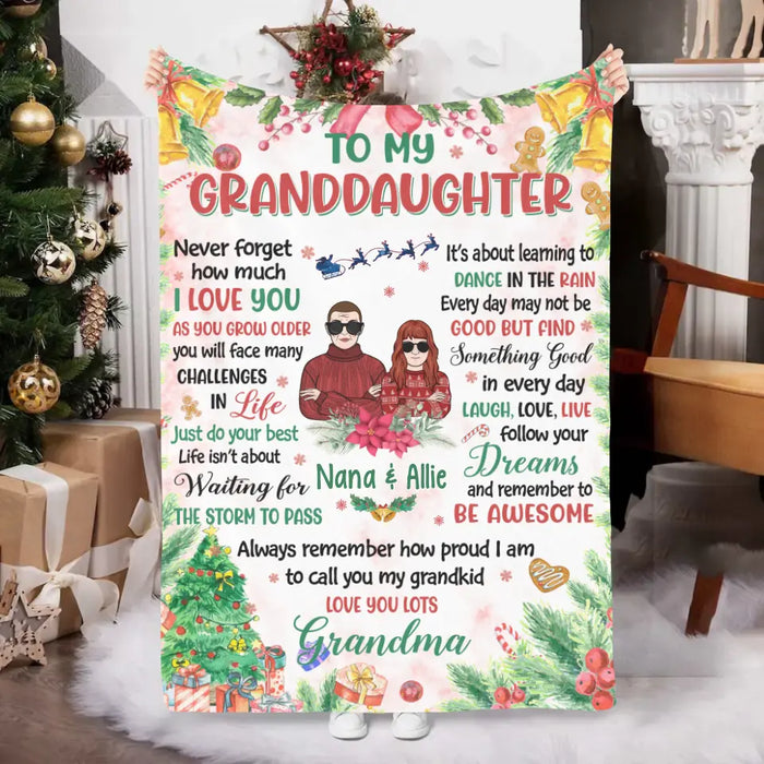 Personalized Blanket, To My Granddaughter, Christmas Theme, Christmas Gift For Granddaughter