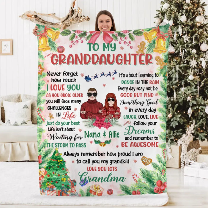 Personalized Blanket, To My Granddaughter, Christmas Theme, Christmas Gift For Granddaughter