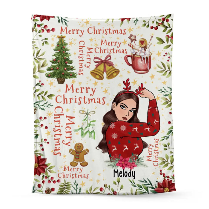 Personalized Blanket, Merry Christmas, Strong Woman, Christmas Theme, Christmas Gift For Friends, Sisters