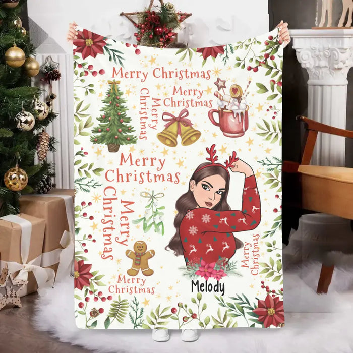 Personalized Blanket, Merry Christmas, Strong Woman, Christmas Theme, Christmas Gift For Friends, Sisters