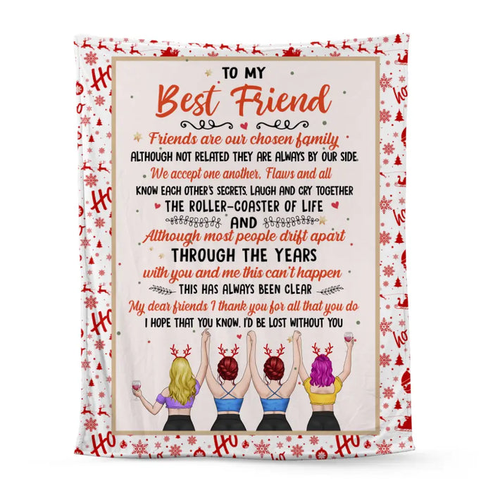 Personalized Blanket, Up To 4 Girls, To My Best Friend, Christmas Theme, Christmas Gift For Friends, Sisters