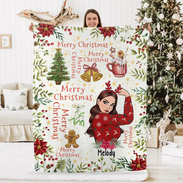 Personalized Blanket, Merry Christmas, Strong Woman, Christmas Theme, Christmas Gift For Friends, Sisters