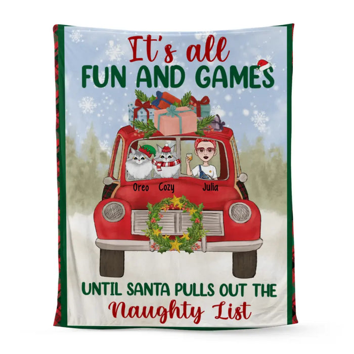 It's All Fun and Games - Christmas Personalized Gifts Custom Blanket for Cat Mom, Cat Lovers