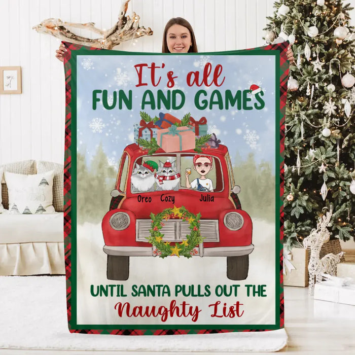 It's All Fun and Games - Christmas Personalized Gifts Custom Blanket for Cat Mom, Cat Lovers