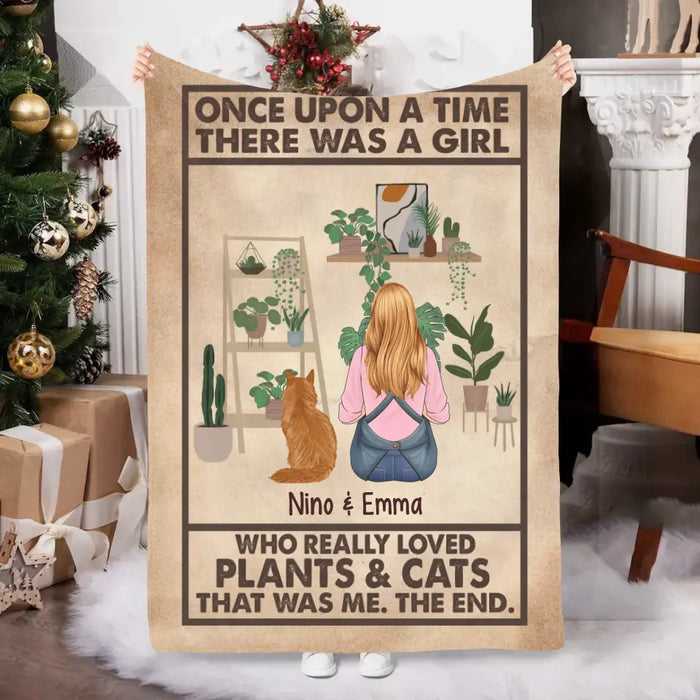 Personalized Blanket, A Girl Who Really Loved Plants And Cats, Gift For Gardeners And Cat Lovers