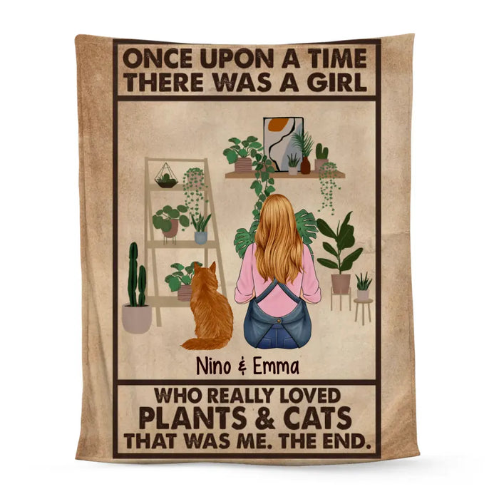 Personalized Blanket, A Girl Who Really Loved Plants And Cats, Gift For Gardeners And Cat Lovers