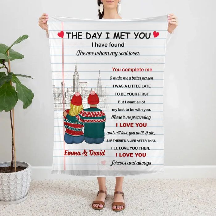 Personalized Blanket, The Day I Met You, Gift For Christmas, Gift For Couple