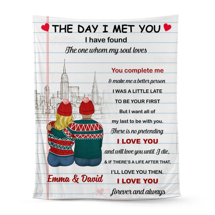 Personalized Blanket, The Day I Met You, Gift For Christmas, Gift For Couple