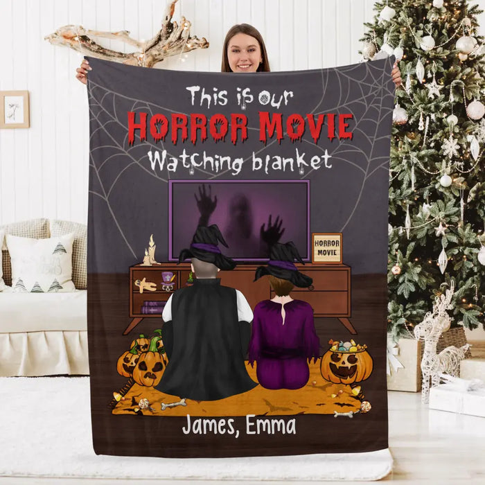 Personalized Blanket, This Is Our Horror Movie Watching Blanket, Gifts For Couple, Gifts For Halloween