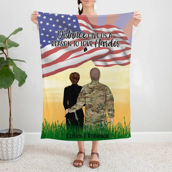 Personalized Blanket, Military Couple and Friends - Gift For Military