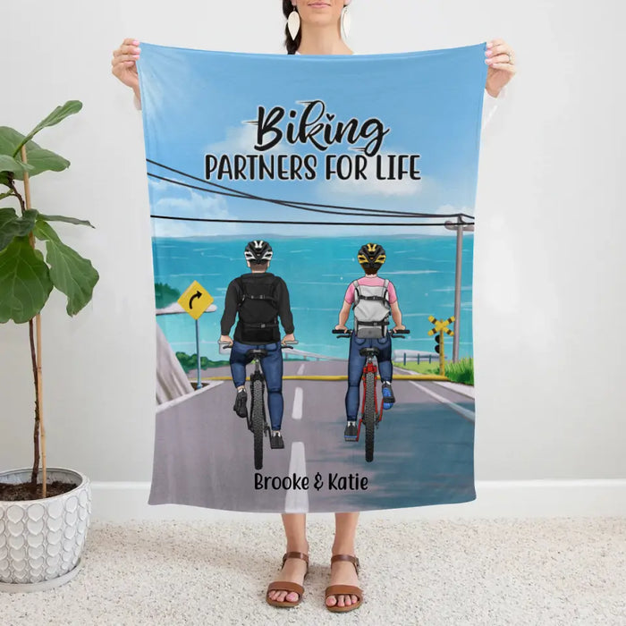 Personalized Blanket, Cycling Partners and Friends, Gift For Cycling Lovers