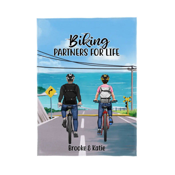 Personalized Blanket, Cycling Partners and Friends, Gift For Cycling Lovers