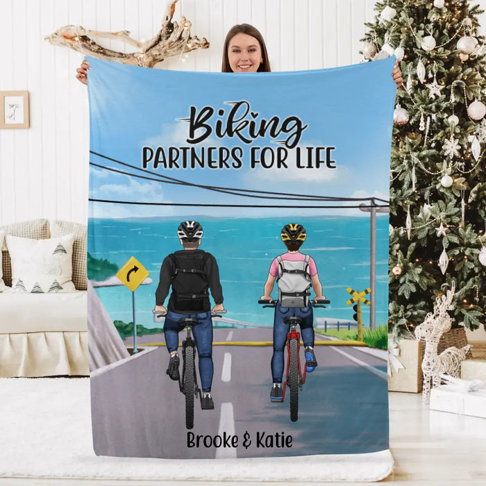 Personalized Blanket, Cycling Partners and Friends, Gift For Cycling Lovers