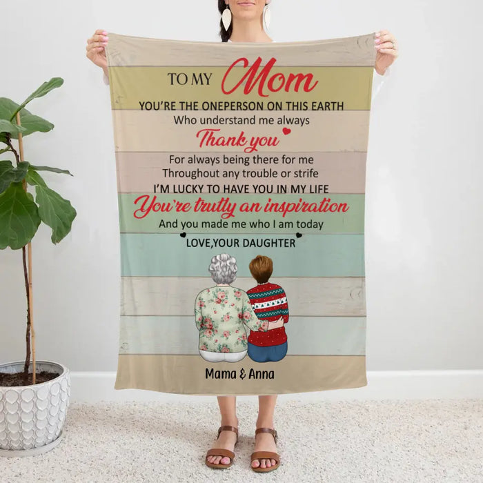 To My Mom from Daughter - Personalized Gifts Custom Family Blanket for Mom, Family Gifts