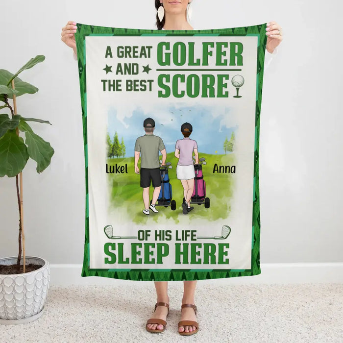 Personalized Blanket, A Great Golfer And The Best Score Of His Life Sleep Here, Gifts For Golf Lovers