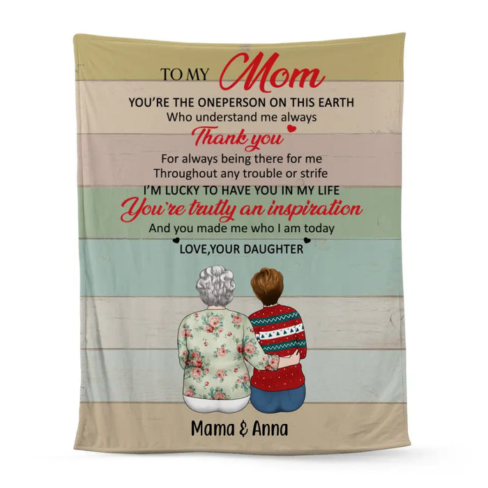 To My Mom from Daughter - Personalized Gifts Custom Family Blanket for Mom, Family Gifts