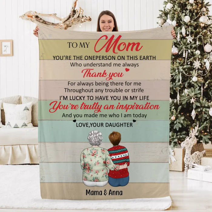 To My Mom from Daughter - Personalized Gifts Custom Family Blanket for Mom, Family Gifts