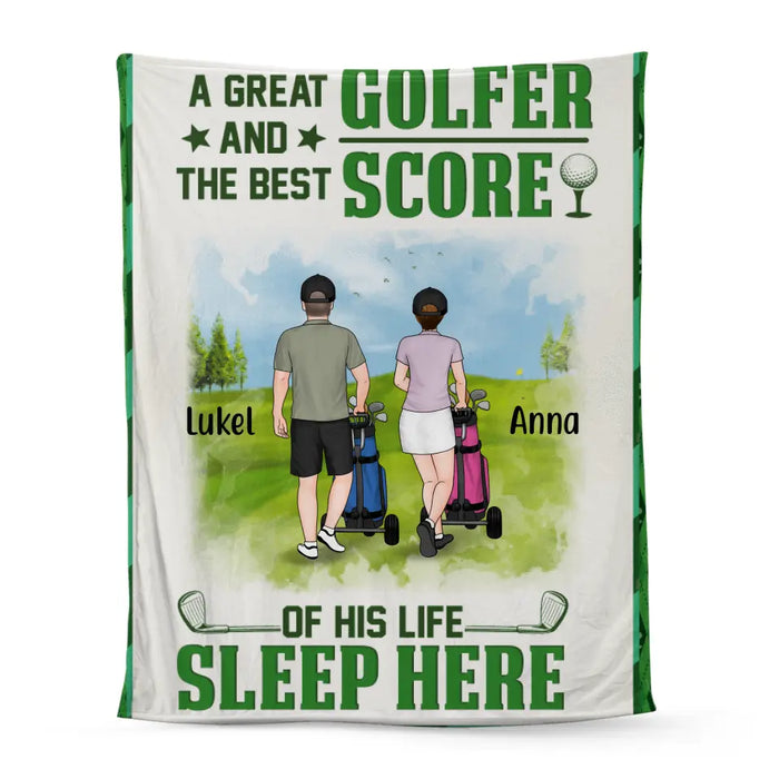 Personalized Blanket, A Great Golfer And The Best Score Of His Life Sleep Here, Gifts For Golf Lovers