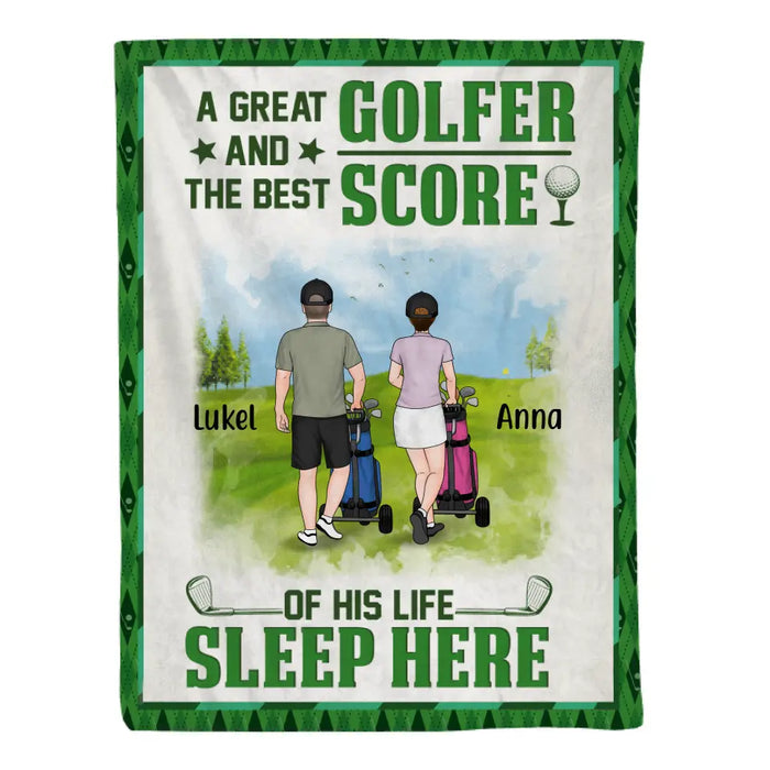 Personalized Blanket, A Great Golfer And The Best Score Of His Life Sleep Here, Gifts For Golf Lovers