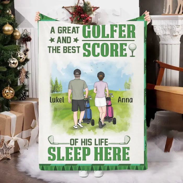 Personalized Blanket, A Great Golfer And The Best Score Of His Life Sleep Here, Gifts For Golf Lovers